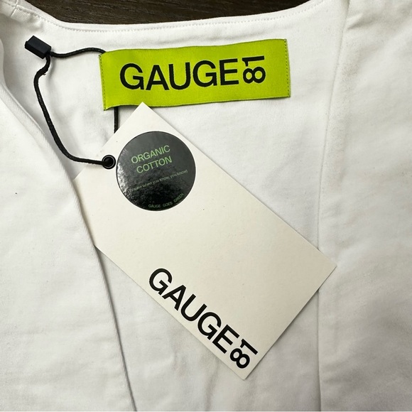 GAUGE81 Keila Plunge-front Organic Cotton Cropped Top In White Size L NEW - Picture 6 of 13
